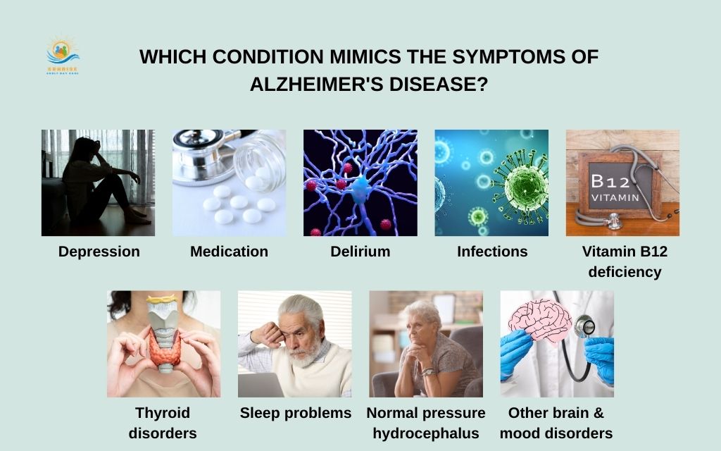 Which condition mimics the symptoms of Alzheimer's disease?