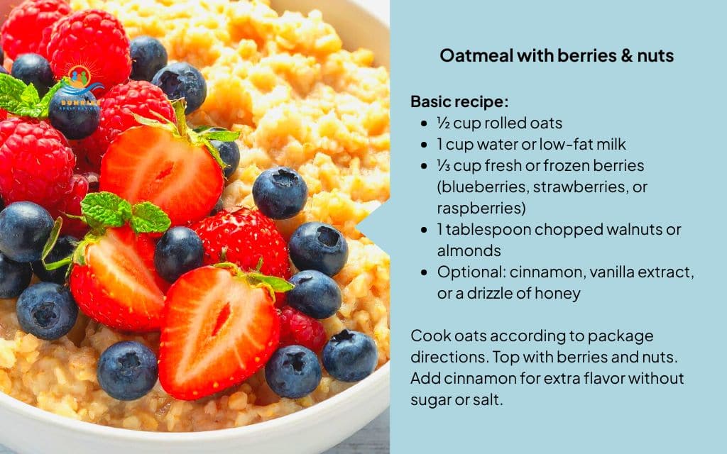 Oatmeal with berries & nuts