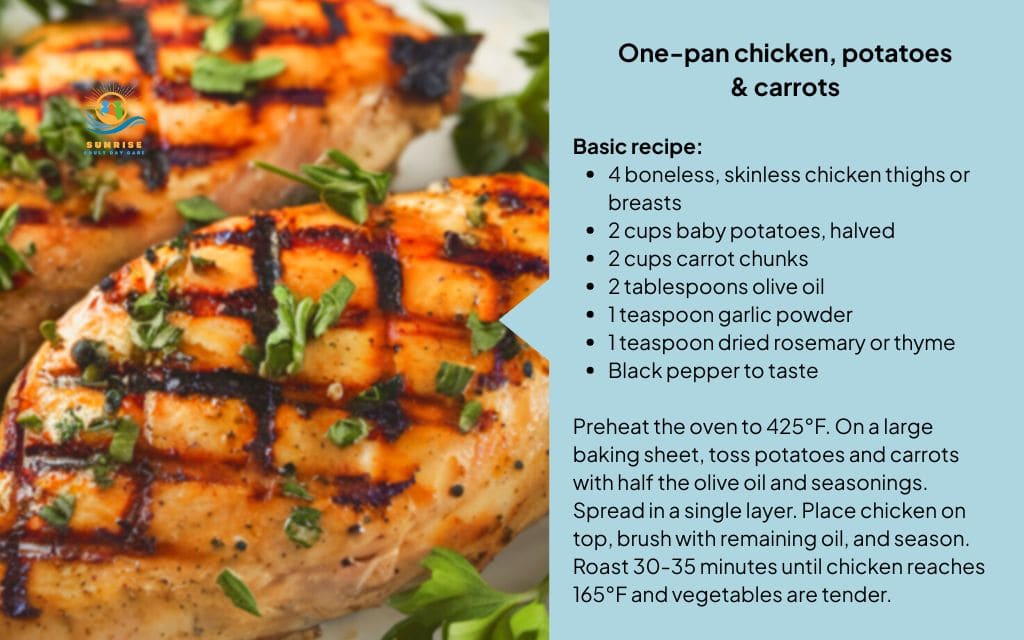 One-pan chicken, potatoes & carrots