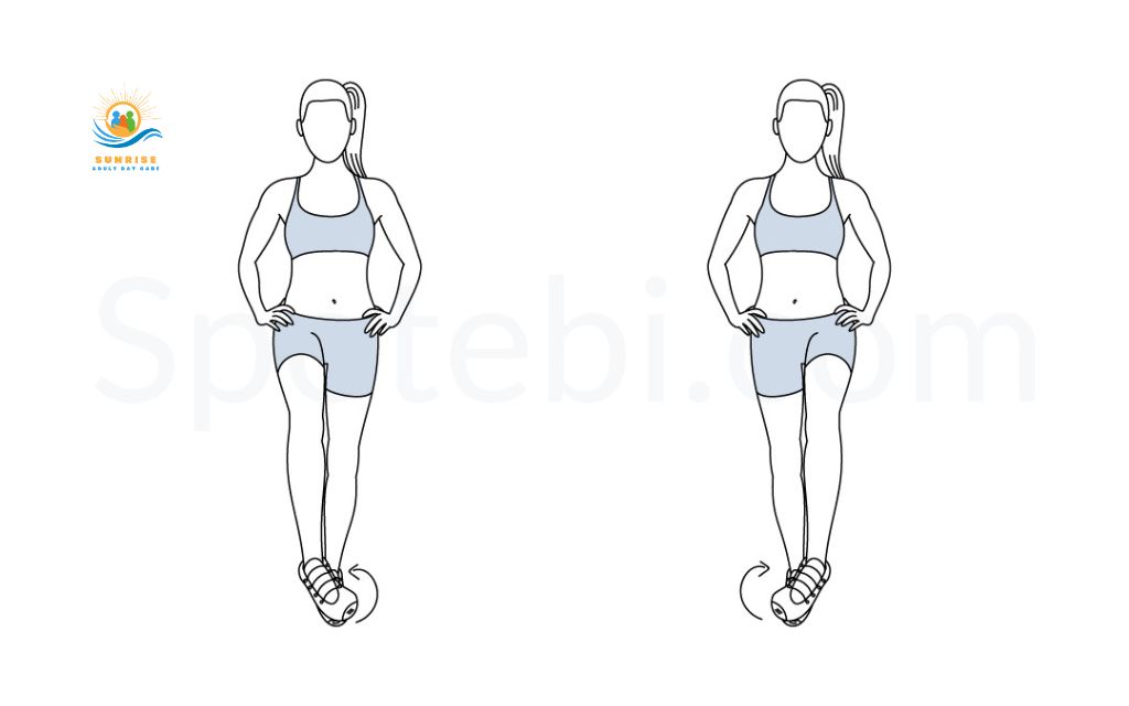 Ankle circles and toe/heel lifts