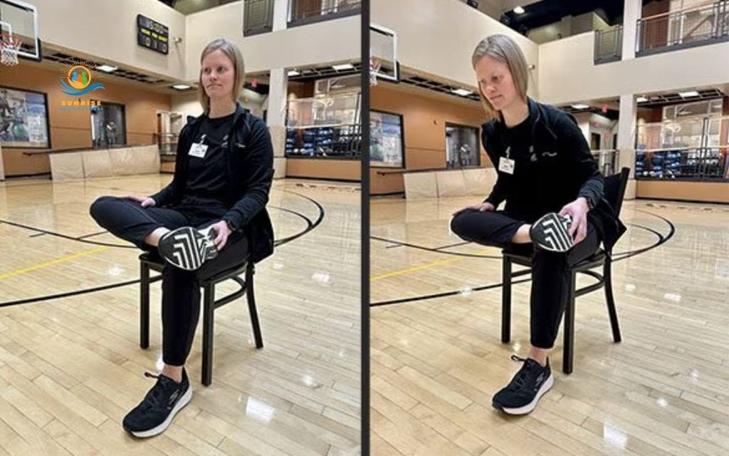 Seated hip stretch / figure-four stretch