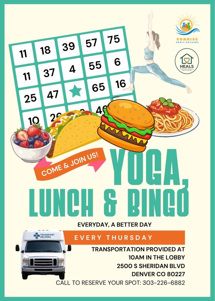 Public yoga sessions at Sunrise Adult Daycare