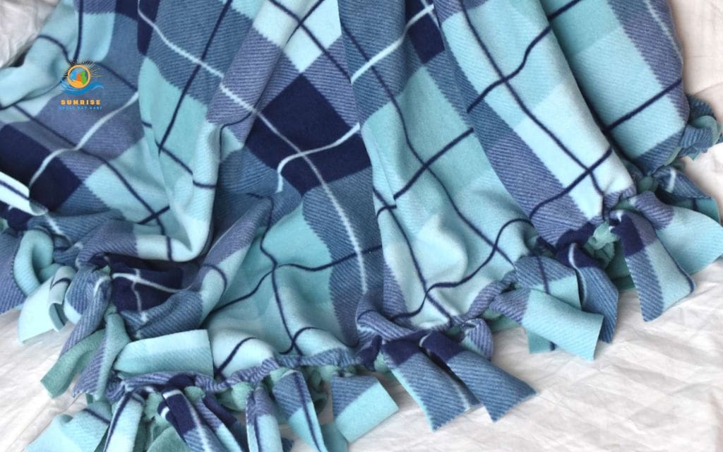 spring crafts for seniors: Knotted fleece blankets