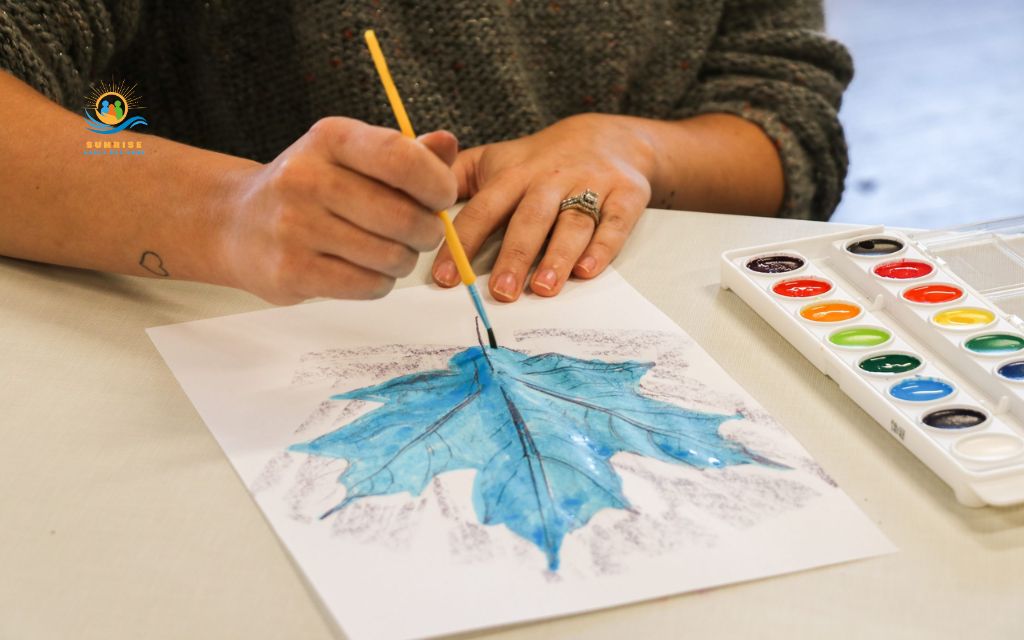 crafts for people with dementia: Leaf rubbings