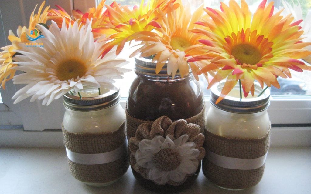 spring crafts for seniors: Mason jar vases