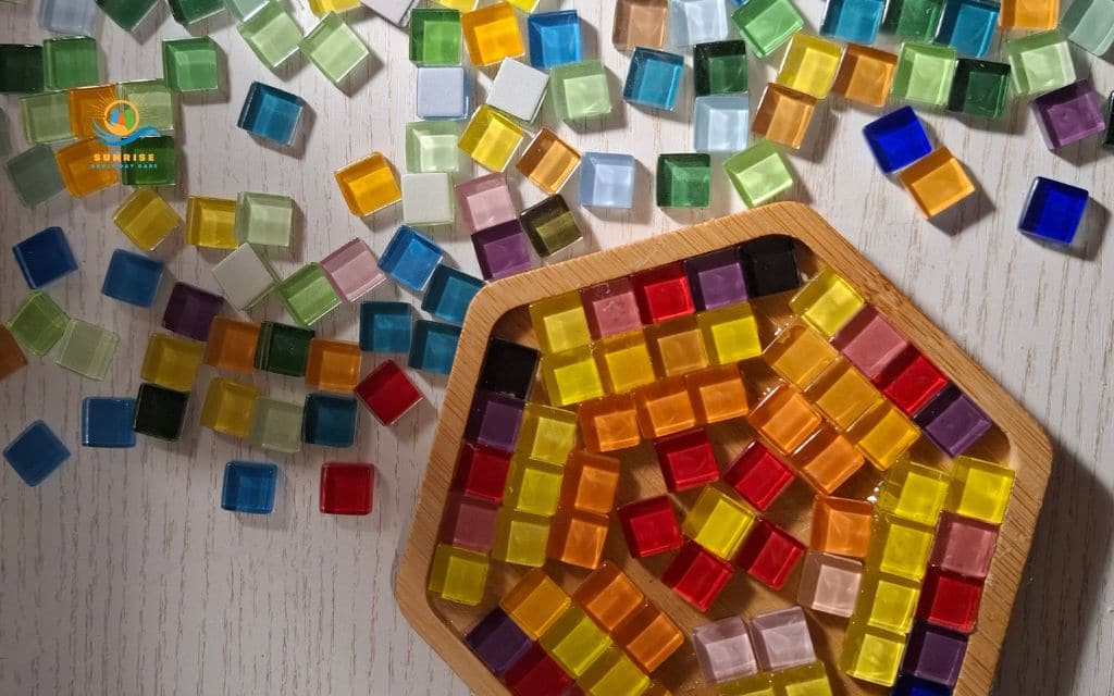 spring crafts for seniors: Mosaic coasters or trays
