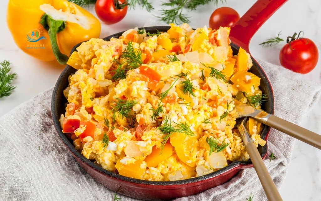 recipes for people with no teeth: Scrambled eggs with cheese