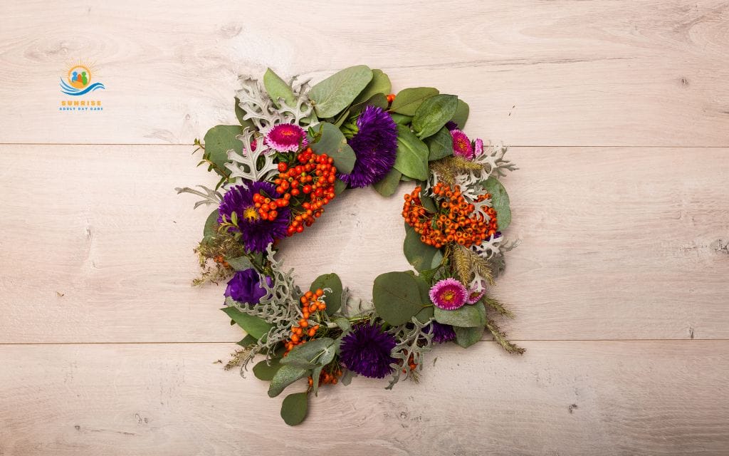 crafts for people with dementia: Shared seasonal wreaths