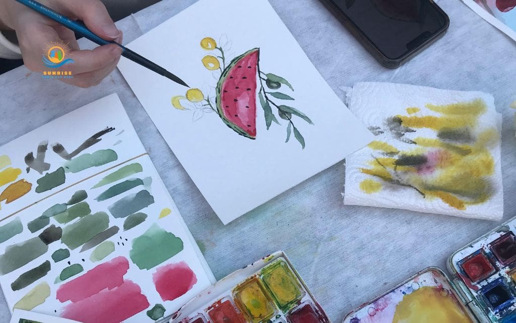spring crafts for seniors: Watercolor painting