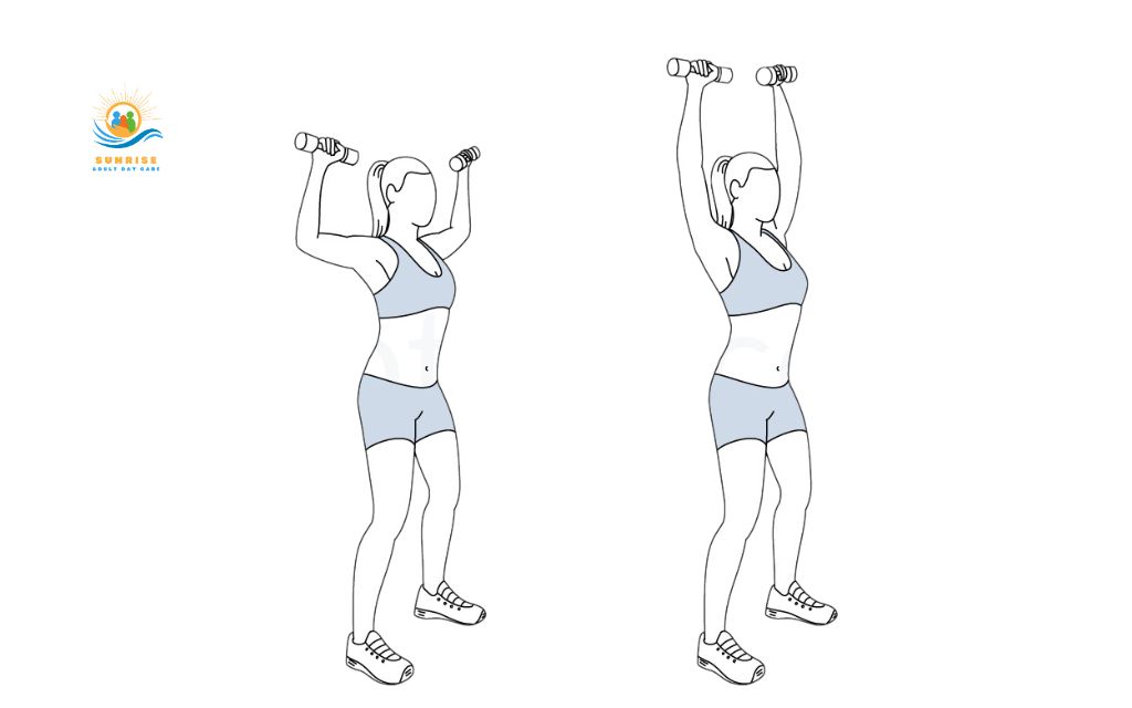 functional exercises for seniors: Dumbbell overhead press