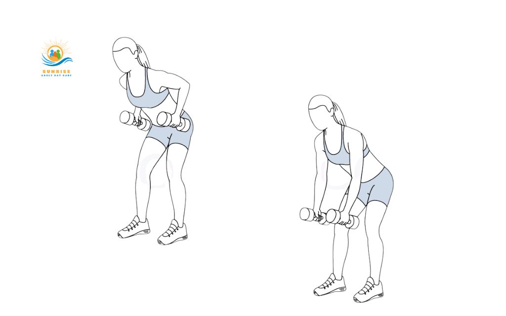 functional exercises for seniors: Dumbbell rows