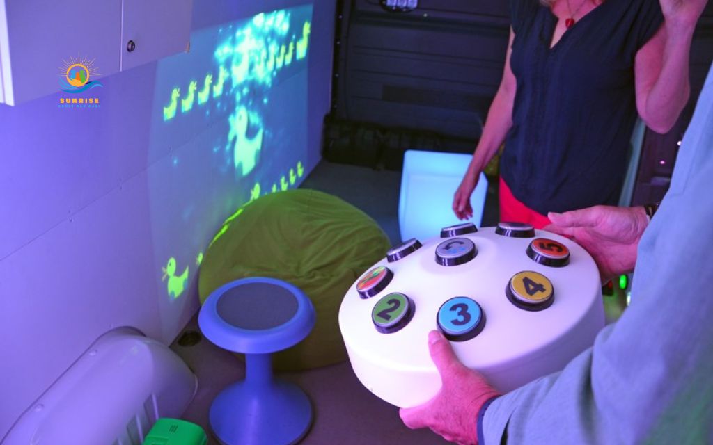 What should a dementia sensory room include?