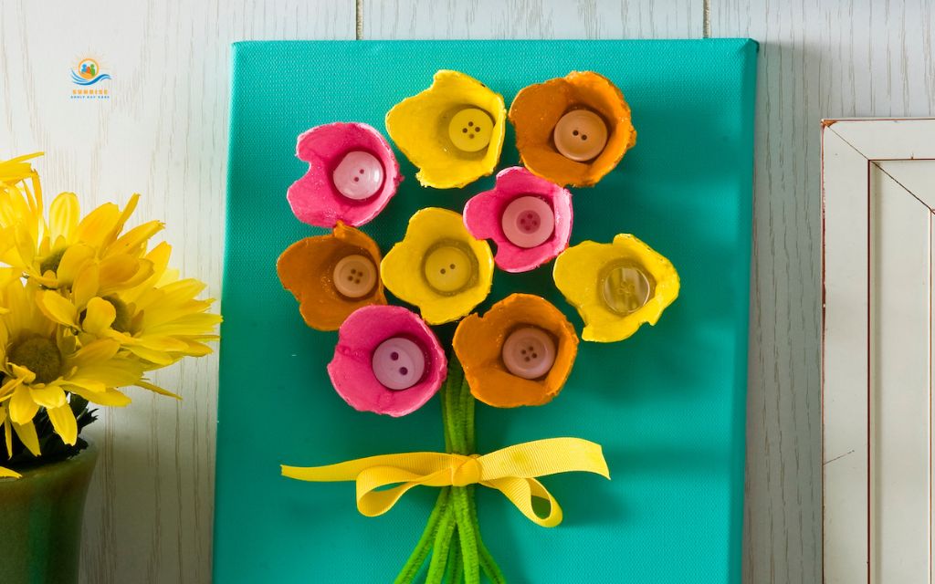 craft activities for seniors: Egg carton flowers