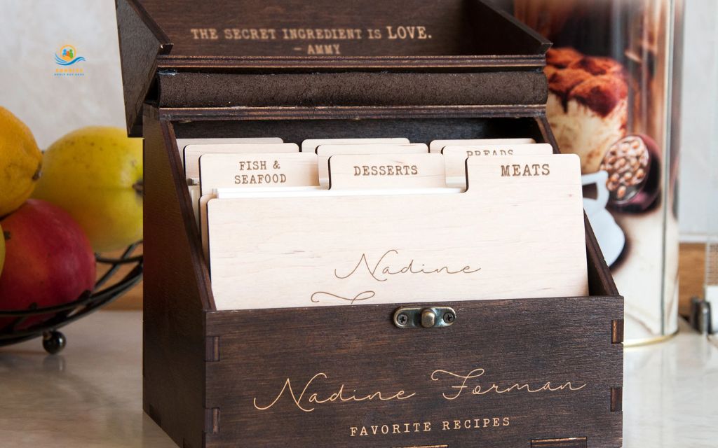 craft activities for seniors: Family recipe card box