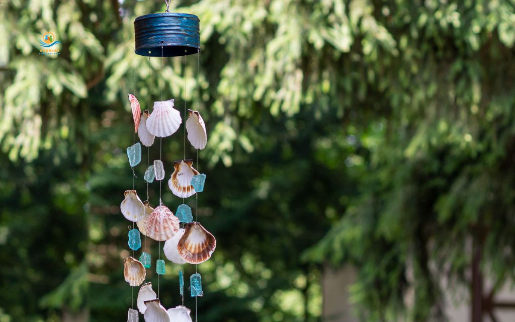 craft activities for seniors: Seashell wind chimes
