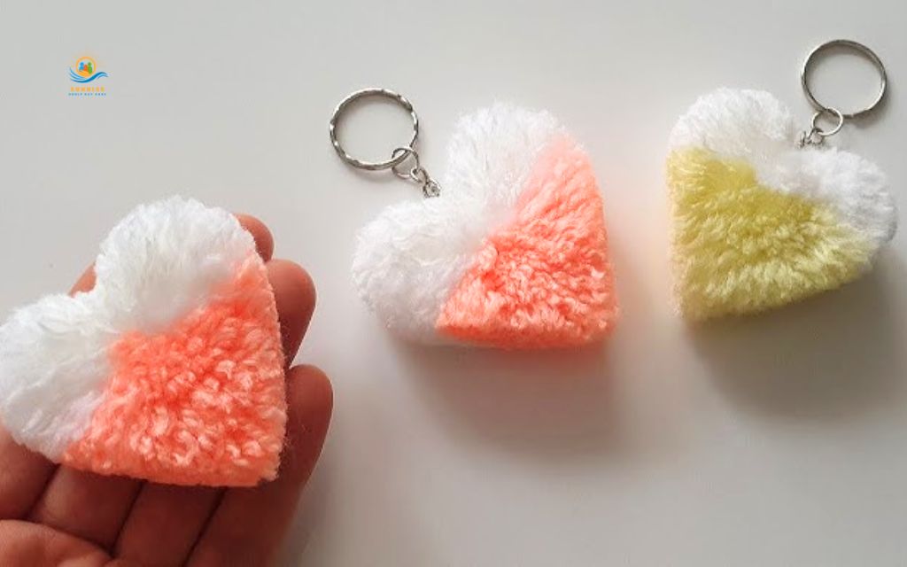 craft activities for seniors: Yarn pom pom keychains